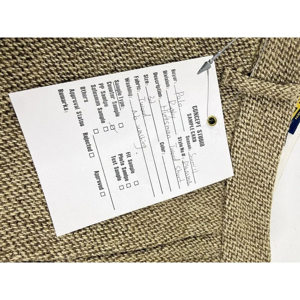 RARE Rugby Ralph Lauren Shorts Tweed Button Zip 32 NEW SAMPLE WITH TAG